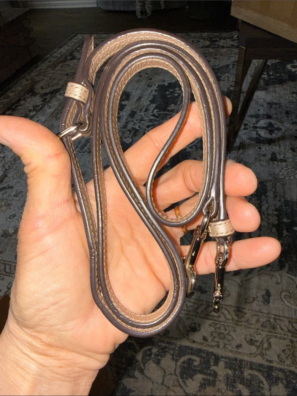 Coach  Leather Bracelet with Silver-Tone Accent